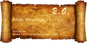 Róth Orsolya névjegykártya