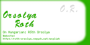 orsolya roth business card